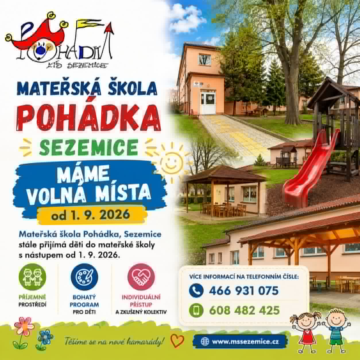 Mateřská škola nabízí pracovní místo